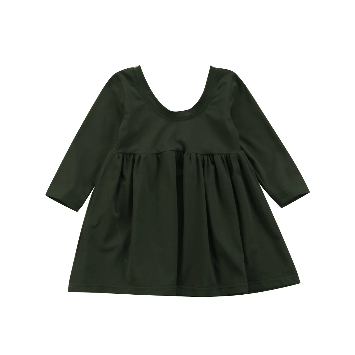 

Toddler Baby Girl Kid Long Sleeve Backless Dress Christmas Party Pageant Dresses Toddler Adorable Baby Girl Ink Green Dress 1-6Y