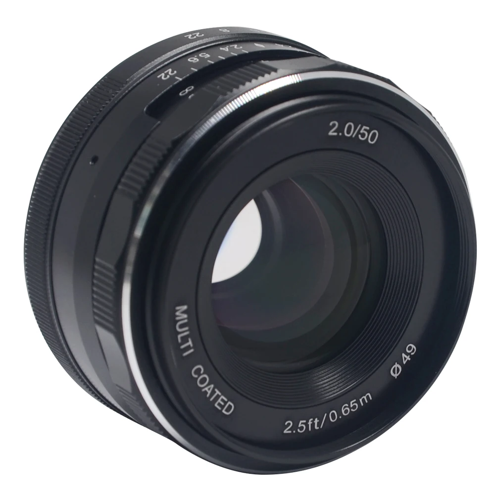 Meike 50 мм f2.0 с широкой диафрагмой и ручной фокусировкой APS-C для Olympus Panasonic Lumix M4/3 GM1 GM2 GX1 GX2 GX7 GX8 GF5 GF6 G7 G9