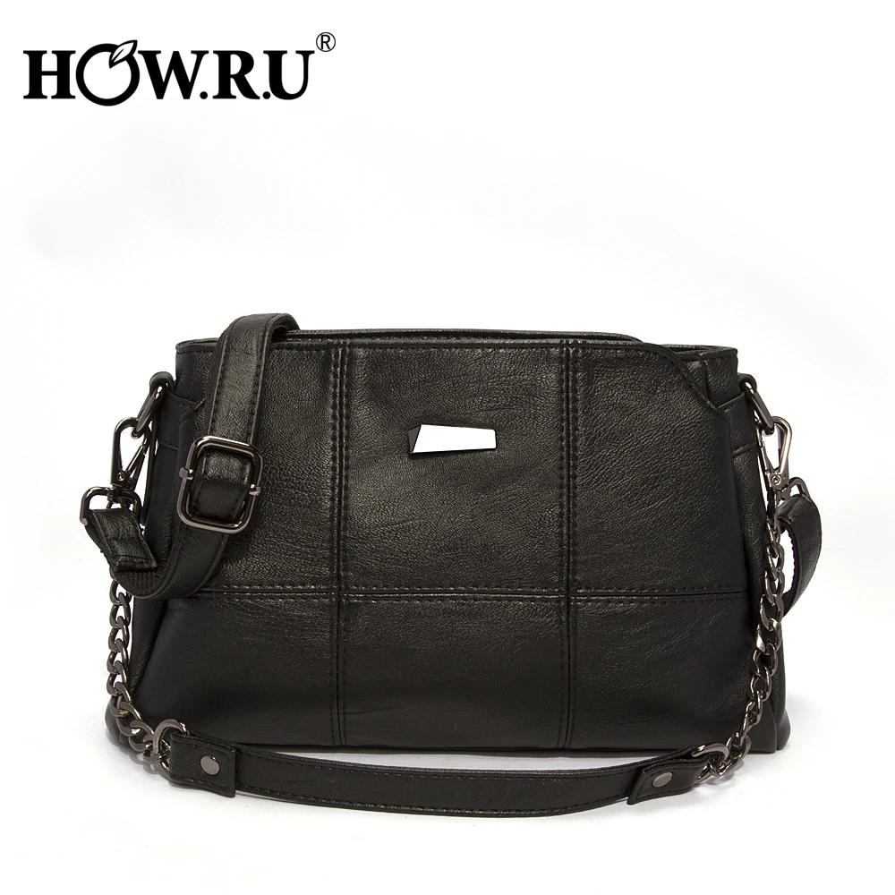 

HOWRU Vintage Fashion Women Leather Bucket Bag Handbag Chain Strap PU Clutch Purses Small Shoulder Bag Messenger Crossbody Bags