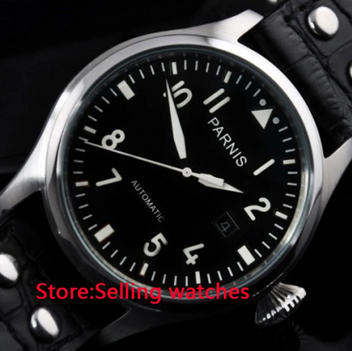 

47mm Parnis Black Dial Automatic Men's watch