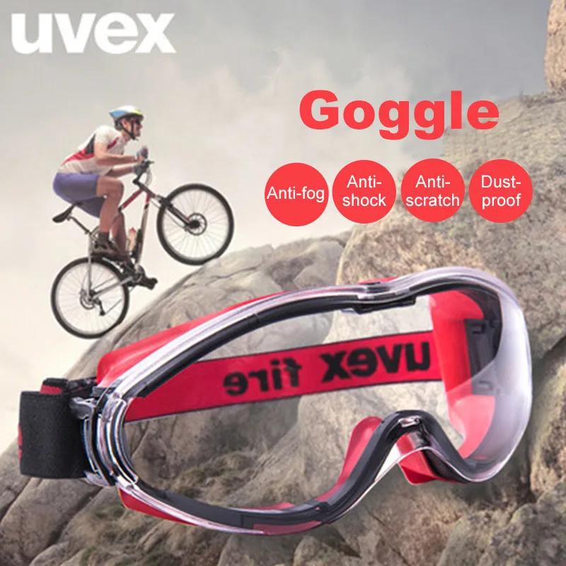 

UVEX Safety Goggles Riding Windproof Sporty Eyewear Anti-impact Anti-chemical splash Lab Working Fire Protective Eyeglasses