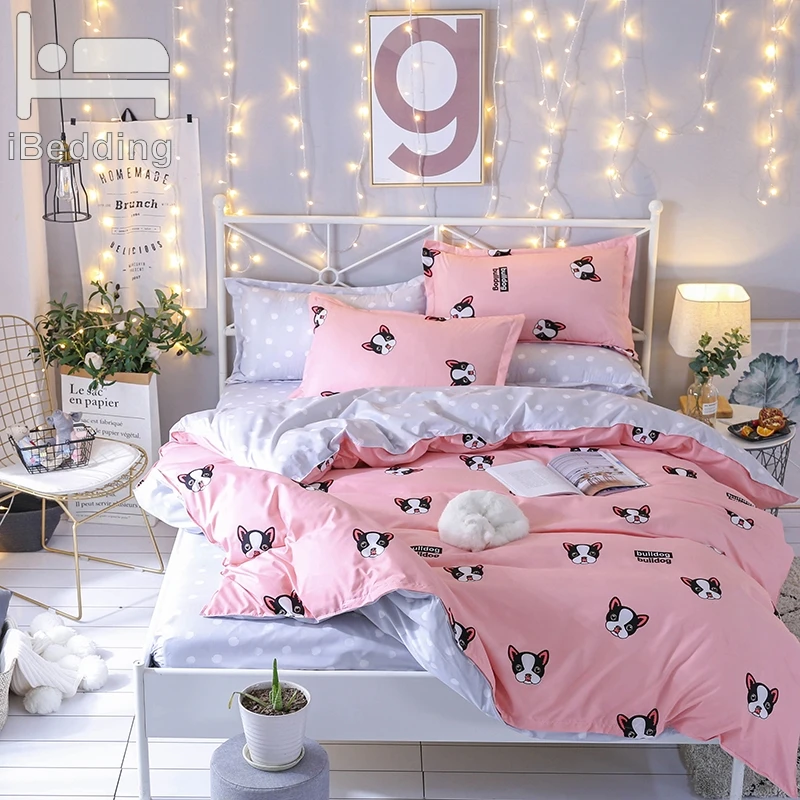 

American Style Bedding Set Home Textile Soft Comfortable Bedding Sets Duvet Cover Flat Bed Sheet Linen Pillowcase
