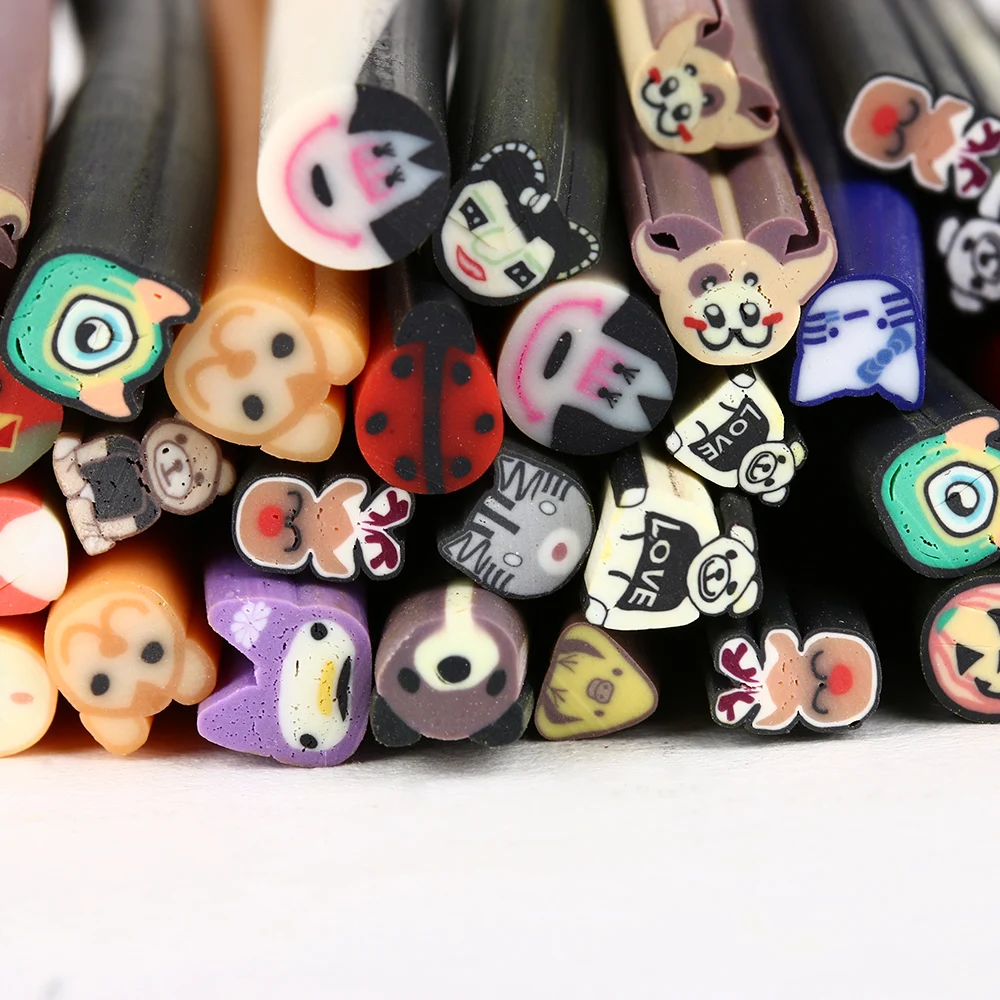 50 шт./компл. смешанные стикеры 3D на ногти Nail Art Fimo игровое тесто Трости Стержней полимерной наклейки для изделий из глины украшение для ногтей наклейки своими руками