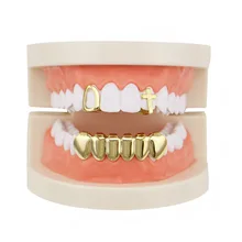 Заводская низкая цена золотой цвет зубы Grillz набор смешанный дизайн поддельные зубы Grillz хип-хоп крутые Мужские украшения для тела США рэп рот шапки
