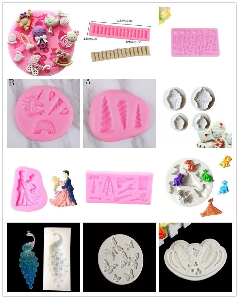 Пара в виде жениха и невесты Baby Shower вечерние 3D цветок силиконовый помадной форма