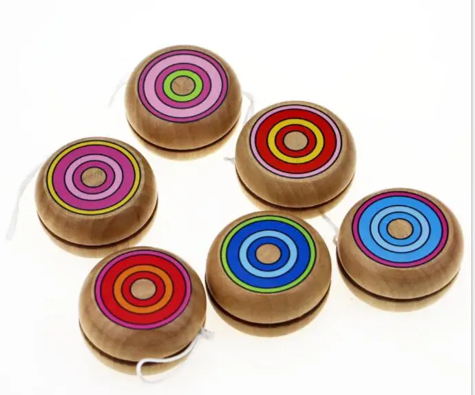 3pcs/lot Circle Prints Wooden Yoyo Toys Kids Creative Yo Yo Toys For
