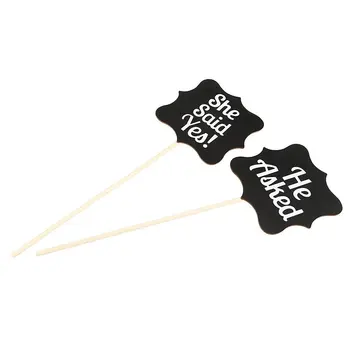 

2 Pcs Wood Wedding Gift She Said Yes Sign Wedding Party Photo Booth Props Photo Booth Funny Masks Bridesmaid Gifts Ornaments