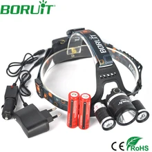 Boruit 9000 Lumen XML L2+2R5 Headlamp 4-Mode Rechargeable Headlight for Fishing Head Torch Light Lamp by 18650 Battery