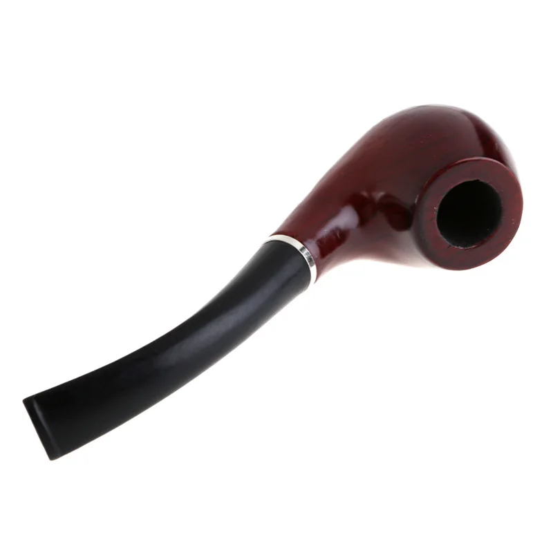 Traditional Style Ebony Wood Nature Handmade Tobacco Smoking Pipe Bent Round