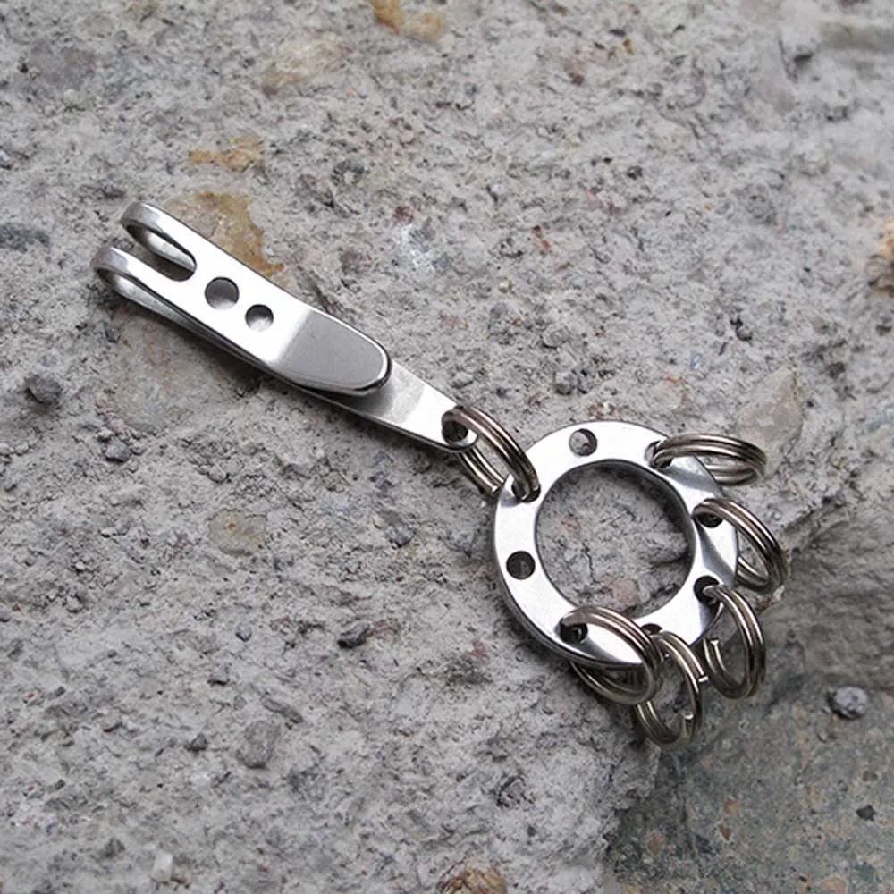 

Stainless Steel Keychain Outdoor Hiking Fishing Camping Equipment Multi-purpose Key Chain Circular Keychain Tools