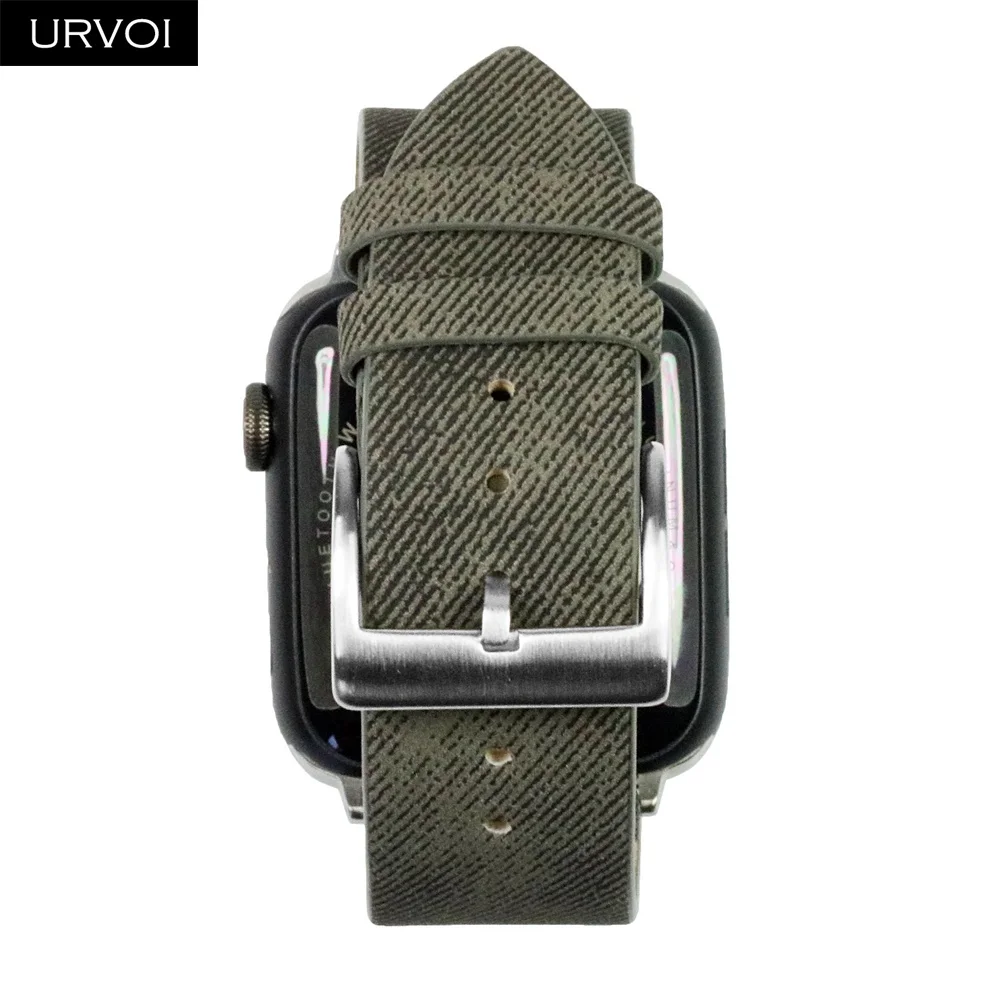 URVOI ремешок для apple watch band series 5 4 3 21 искусственная кожа наручный для iwatch Удобный прочный дизайн с пряжкой 38 42 40 44 мм