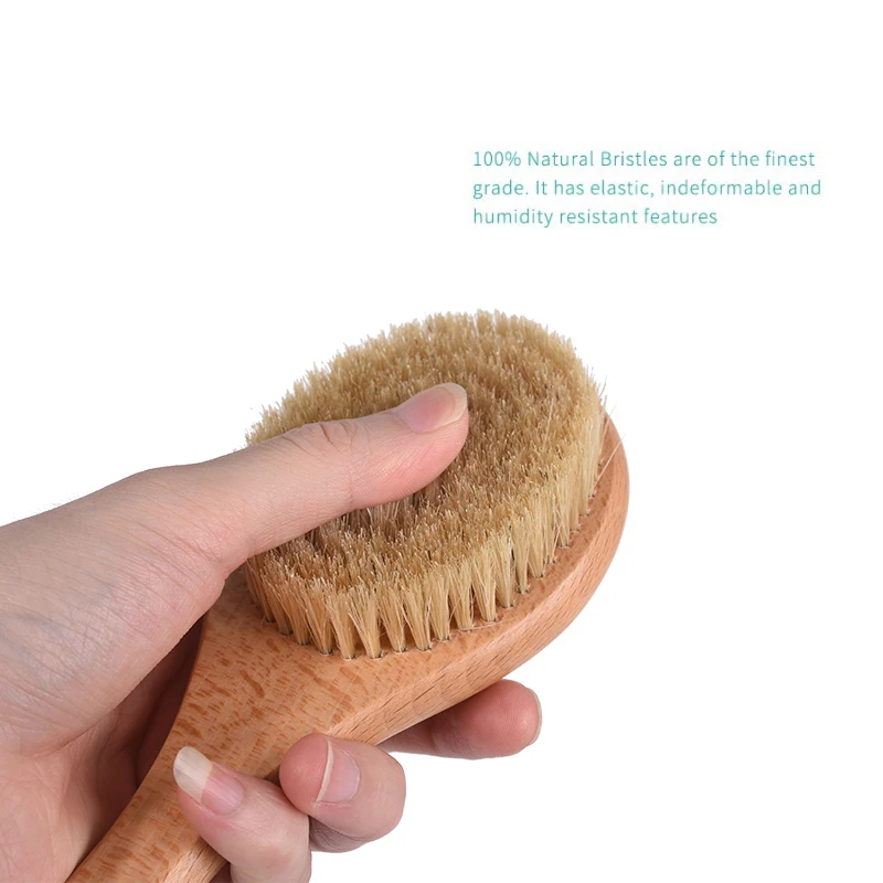 

YOULU Natural Nylon Bath Brush Wooden Massage Bath Brush To Promote Blood Circulation Body Dry Brush