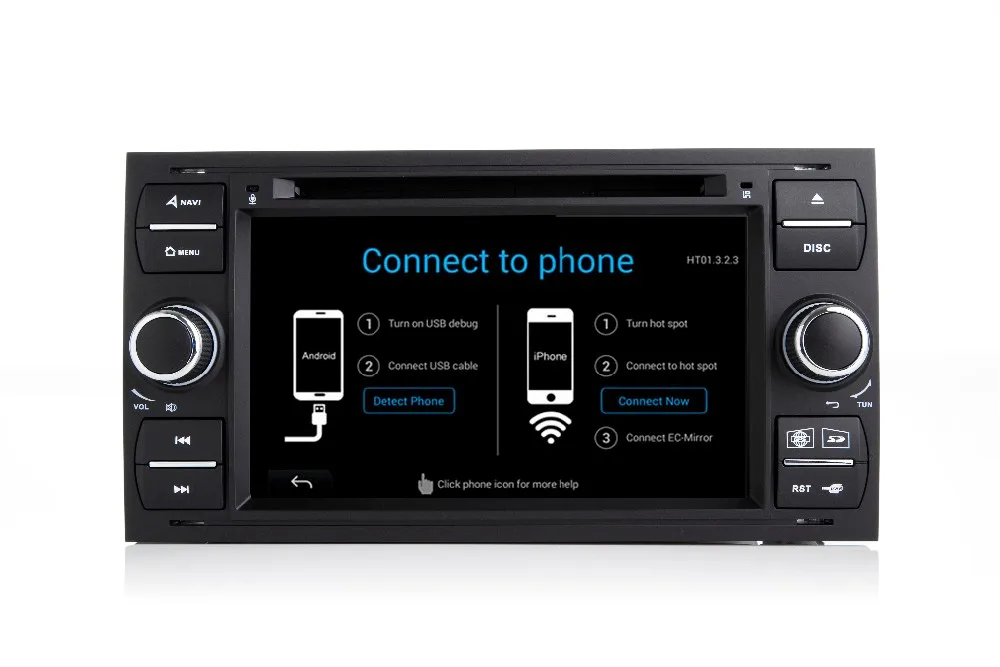 Sale 7 inch 2din Android 7.1 Car DVD GPS Navi for Ford Focus Kuga Transit Wifi 4G GPS Bluetooth Canbus Radio Canbus Free GPS Map 2