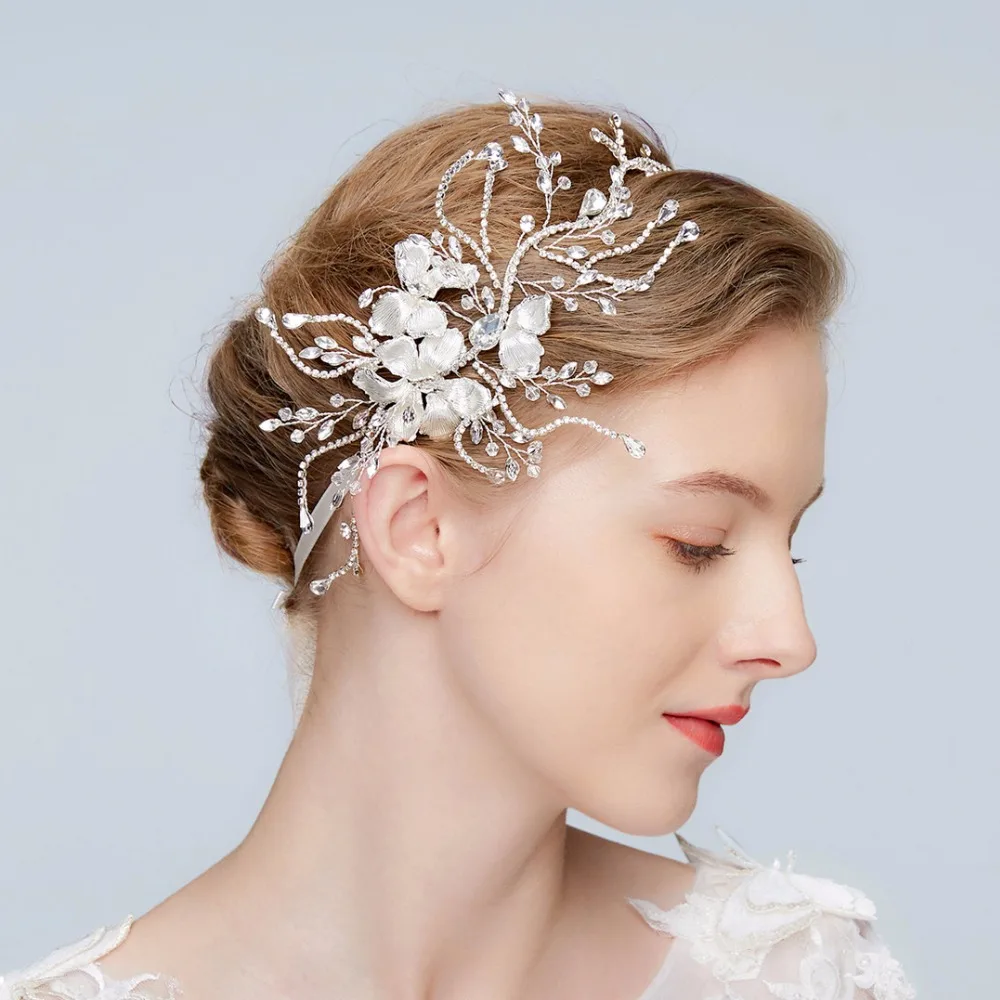 Crystal Spray Bridal Headpiece 2018 Hair Vine Wedding Hairband Glam