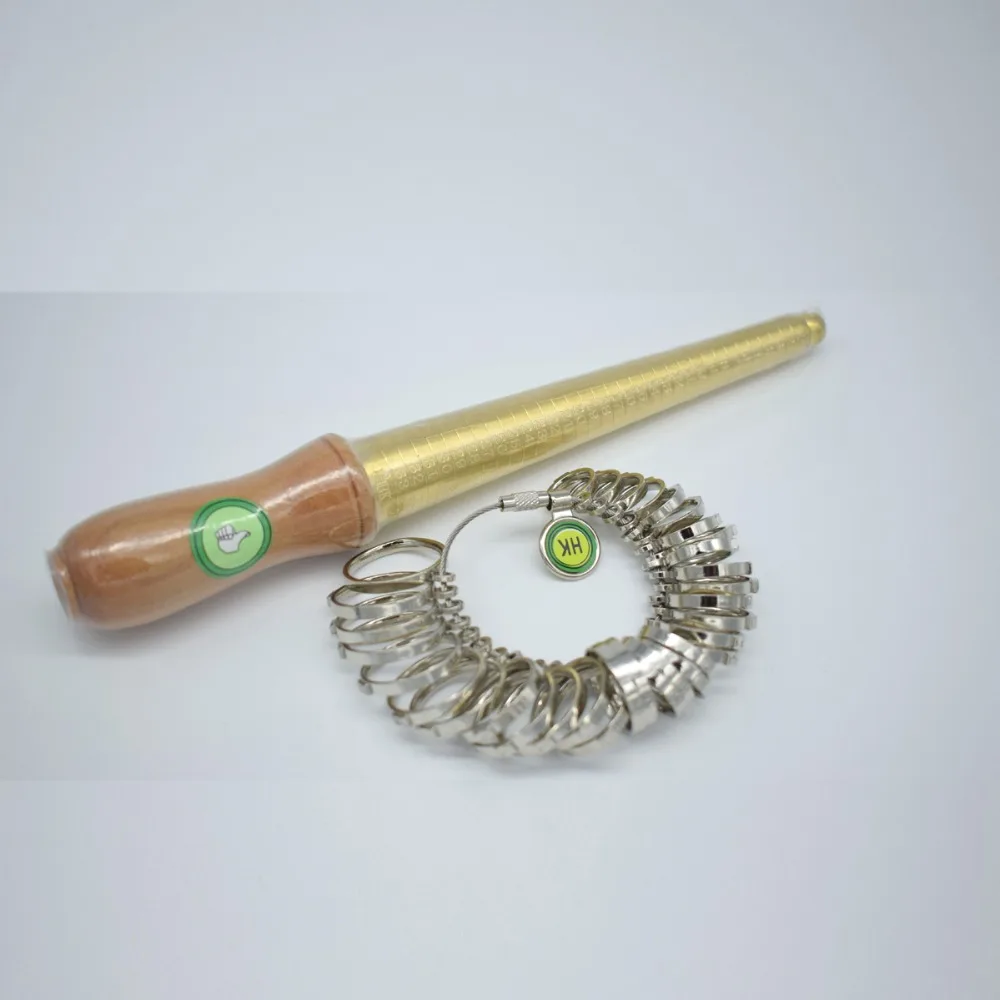 Hk Size Finger Ring Sizer Brass Ring Measuring Stick Mandrel With