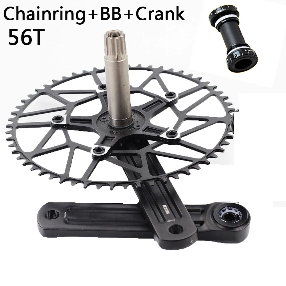 Litepro Road Floding Crankset BCD130 Chainring 170mm Crank Set GXP BB 50-58T Bicycle Sprocket Single Disk Bike Chainring - Цвет: crank-BB-chain56T