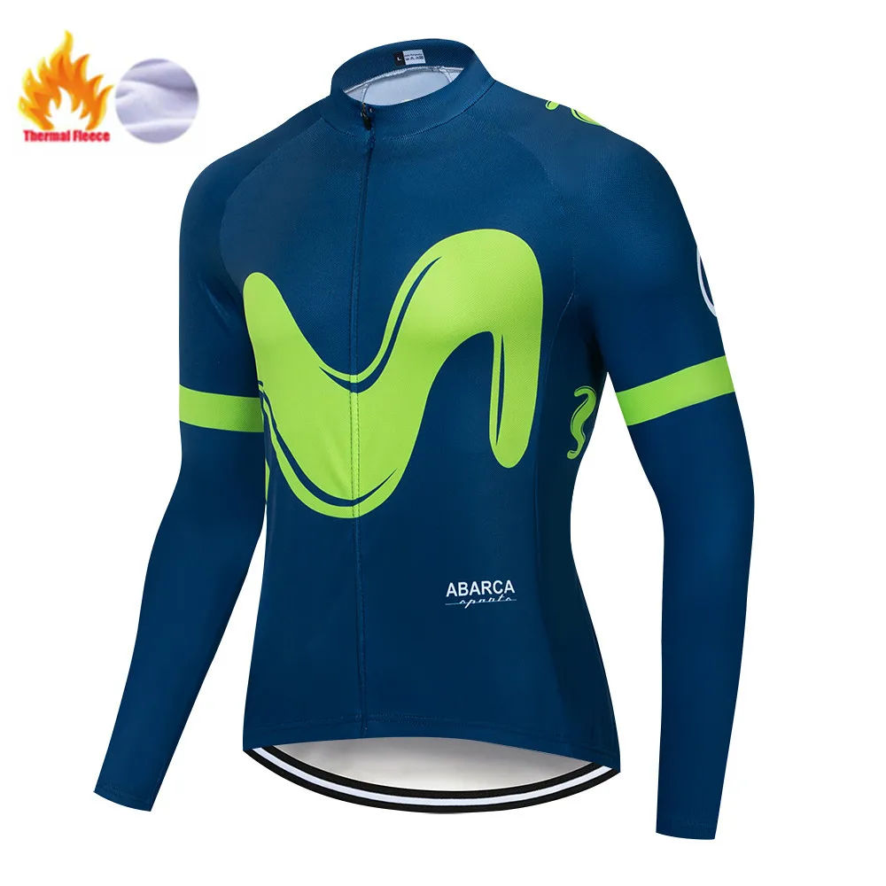 Мужской зимний термо велосипедный комплект одежды M длинный рукав Велоспорт Джерси Набор Ropa Ciclismo мотобайк; велорубашка велосипедная одежда - Цвет: Winter jersey