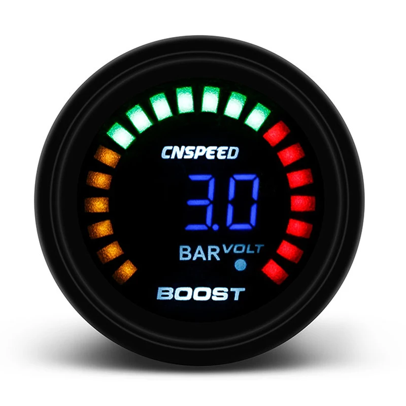 Car Gauge 52mm BAR Turbo Boost Gauge Car Voltage Voltmeter Meter Auto