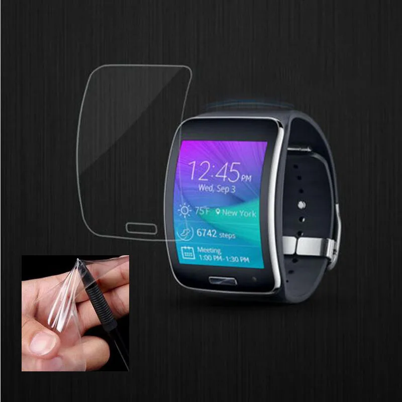 

2pcs Anti-shock Soft TPU Ultra HD Clear Protective Film Guard For Samsung Galaxy Gear S R750 Display Full Screen Protector Cover