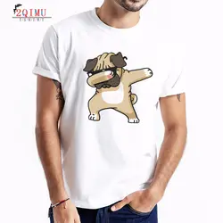 2 QIMU 2019 Мужская хлопковая футболка с коротким рукавом летняя тонкая футболка с рисунком собаки из мультфильма Футболка с принтом хип-хоп