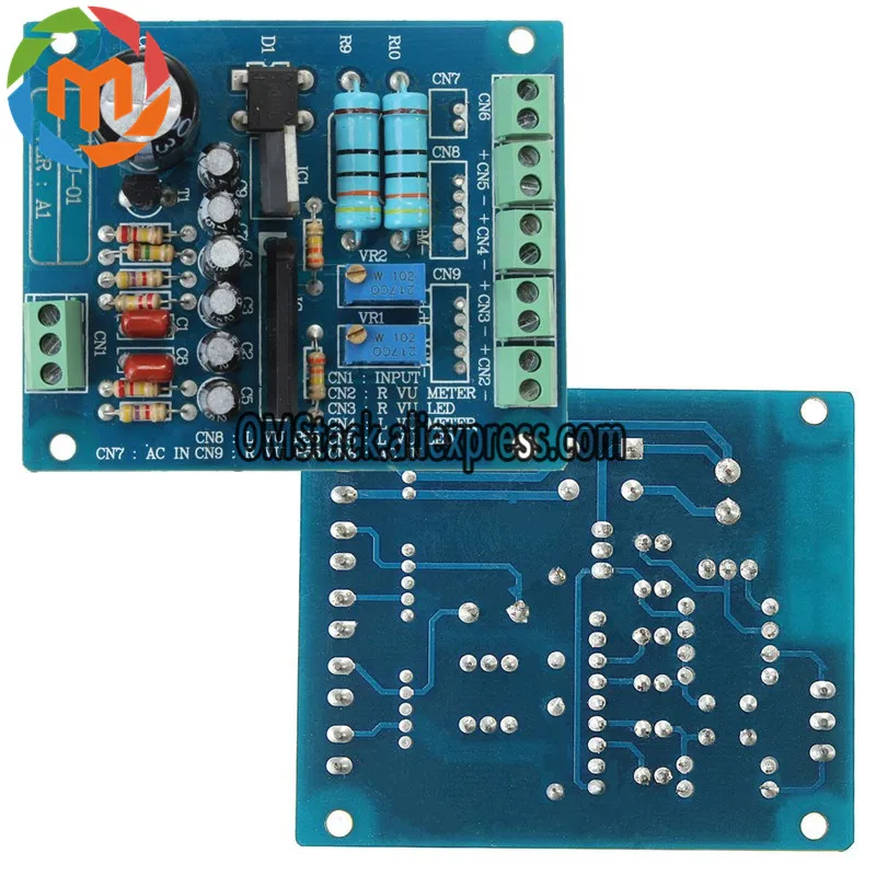 New-AC-12V-Stereo-VU-Meter-Driver-Board-Amplifier-DB-Audio-Level-Input-Backlit-Electric-Circuit