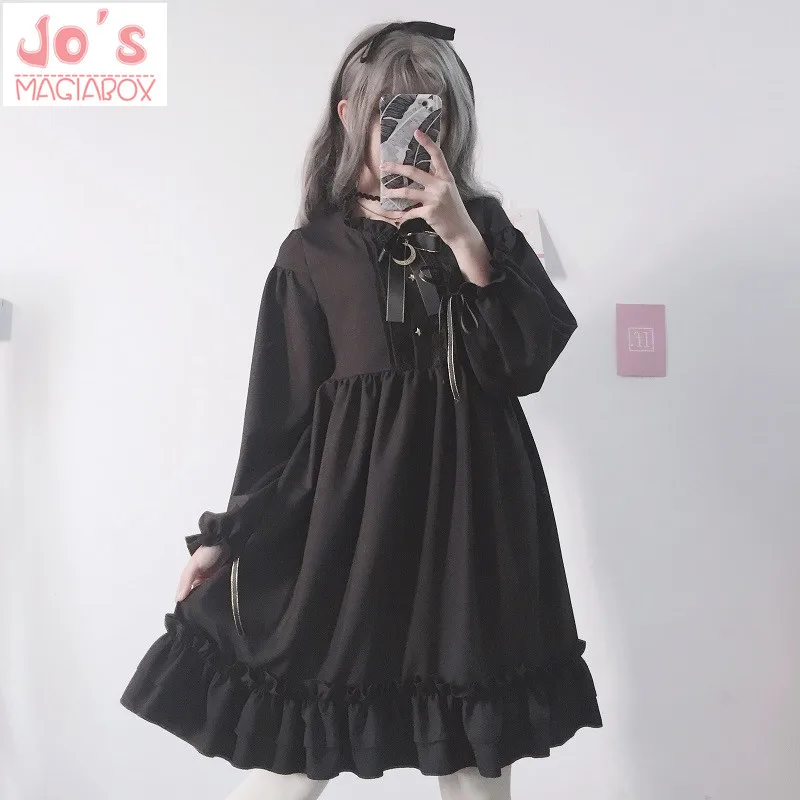 Платье в стиле Лолиты Рождественское праздничное платье на Хэллоуин Vestidos Черное