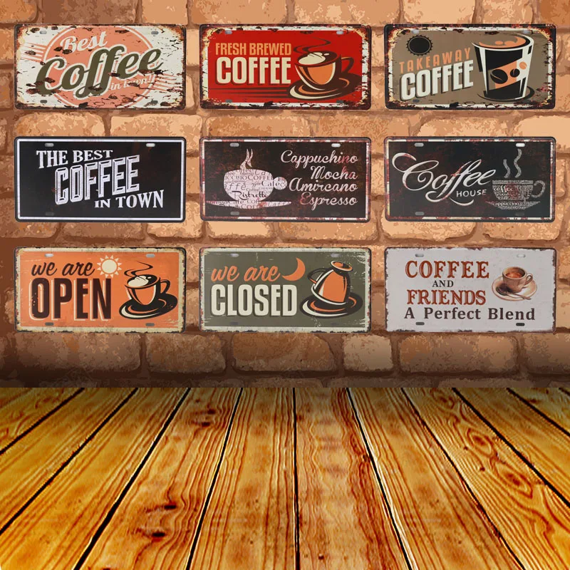 Nuevo Cafe Poster Pintura Metal Placa De Senal Pared Arte Tintin