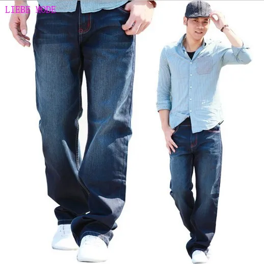 

Large Sizes Baggy Loose Jean Homme Trousers For Men Casual Style Fashion Denim Straight Jeans Mens Wide Leg Pants Big Size 46 48