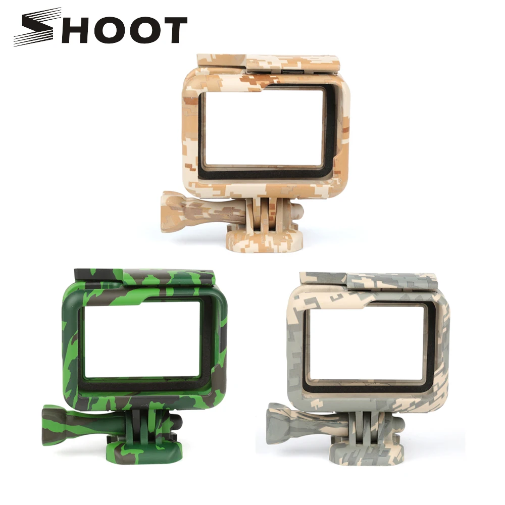 

SHOOT Side Open Protective Camouflage Border Frame Case for GoPro Hero 7 6 5 Black Sports Cam for Go Pro Action Camera Accessory