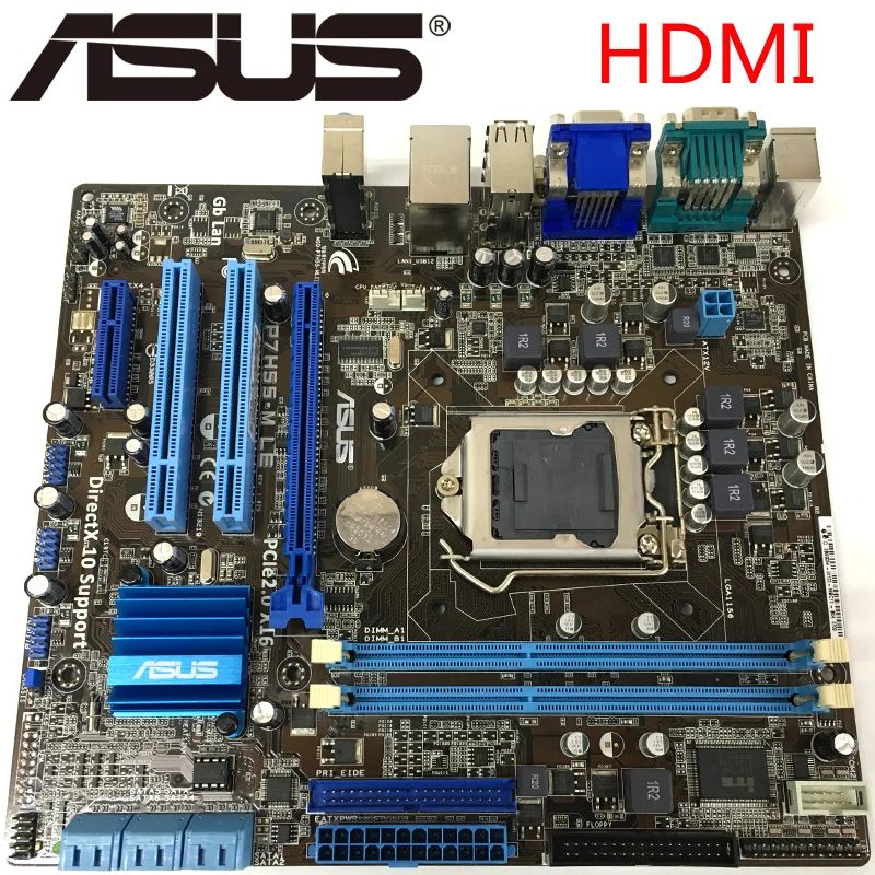 Asus P7H55 M LEเมนบอร์ดเดสก์ท็อปH55ซ็อกเก็ตLGA 1156 I3 I5 I7 DDR3 16G ...