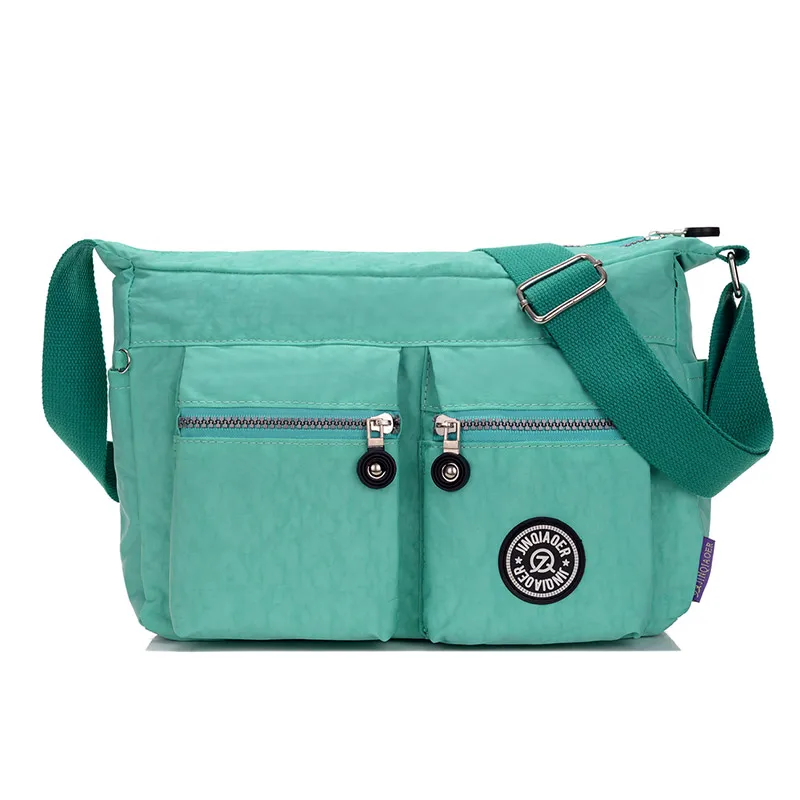 Новинка корейская модная женская сумка Водонепроницаемый нейлоновая сумка плеча сумки с несколькими отделениями женская сумка - Цвет: Светло-зеленый