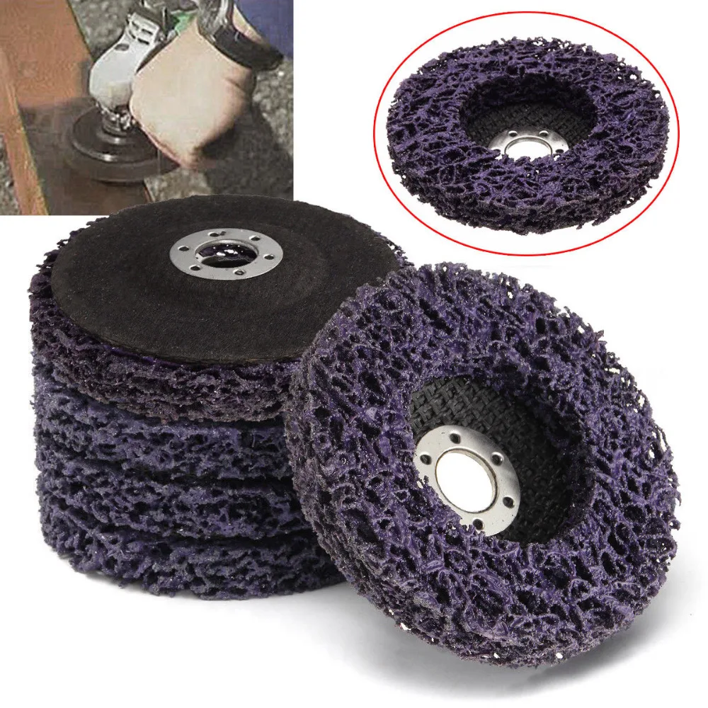 

5pcs/Set 100x16mm Poly Strip Stripper Disc Wheel Stripper Clean Grinder Remover Removal Paint Rust Sanding Polishing