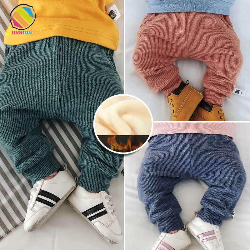 Lemonmiyu Baby Thicken Knitted Pants Plus Velvet Cotton Solid Infants Full Length Warm Trousers Solid Casual Elastic Harem Pants Lemonmiyu Baby Thicken Knitted Pants Plus Velvet Cotton Solid Infants Full Length Warm Trousers Solid Casual Elastic Harem Pants