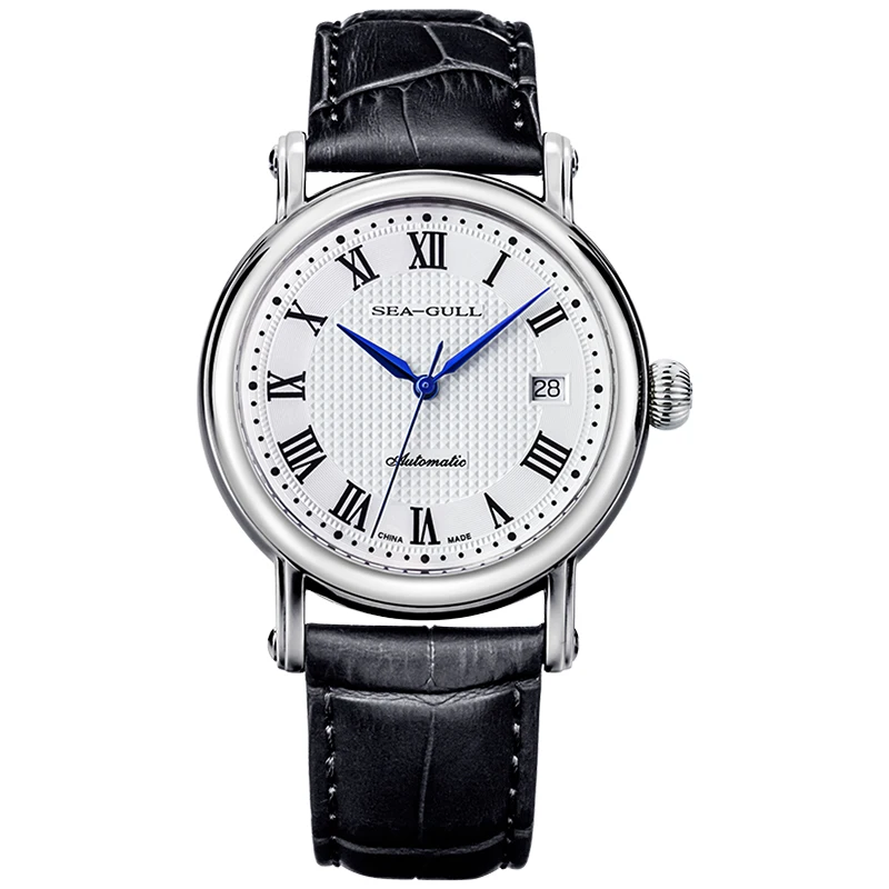 Оригинальные часы Seagull 819 368 г. римские цифры гильоша луковая корона синие руки