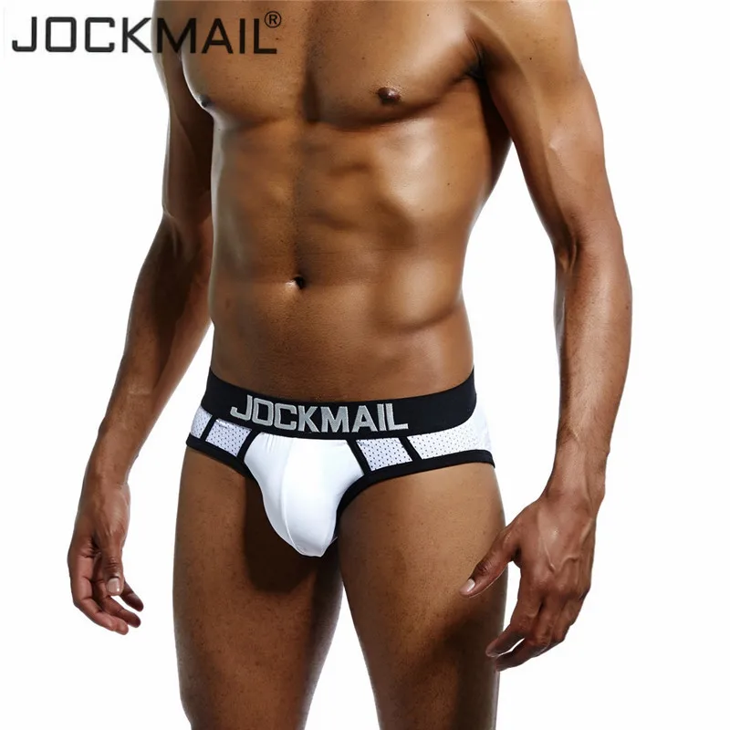 JOCKMAIL Брендовые мужские трусы из дышащей сетки сексуальное мужское нижнее белье