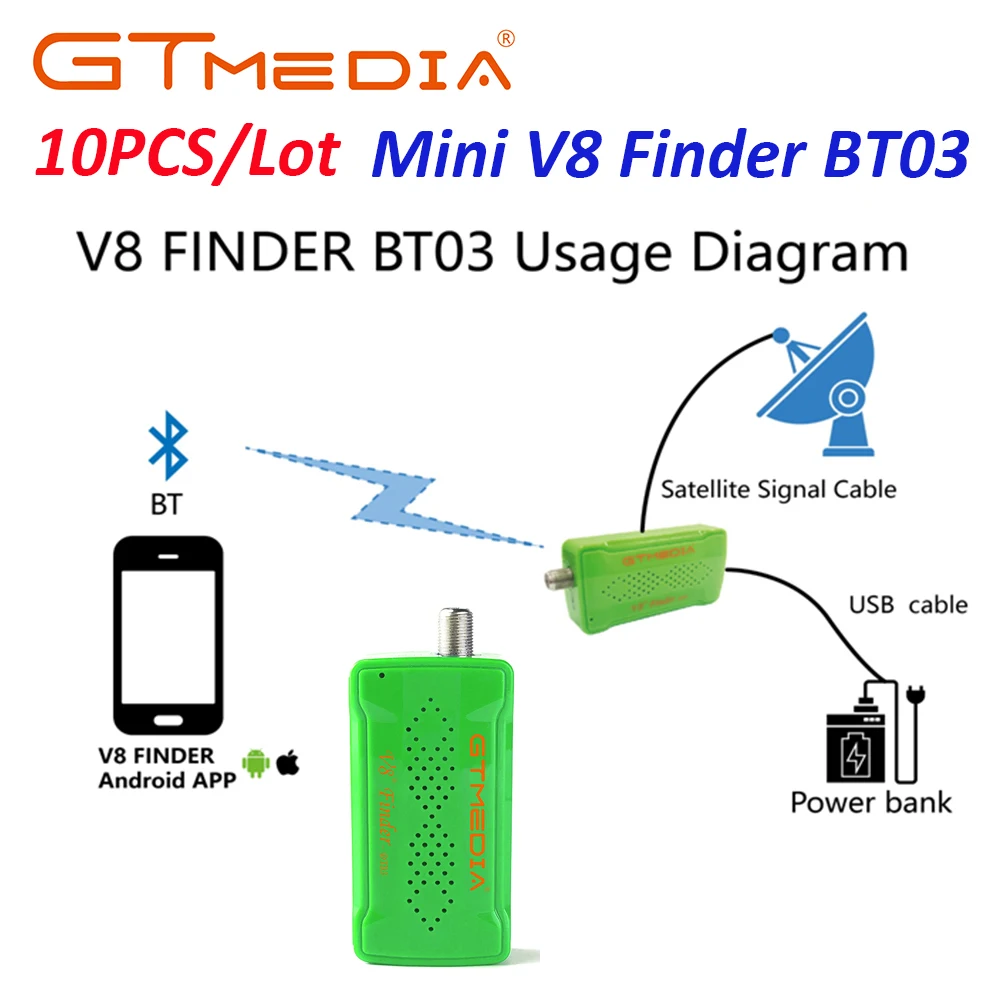 10PCS/Lot GTMedia V8 Finder BT03 Mini Digital Bluetooth DVB S2
