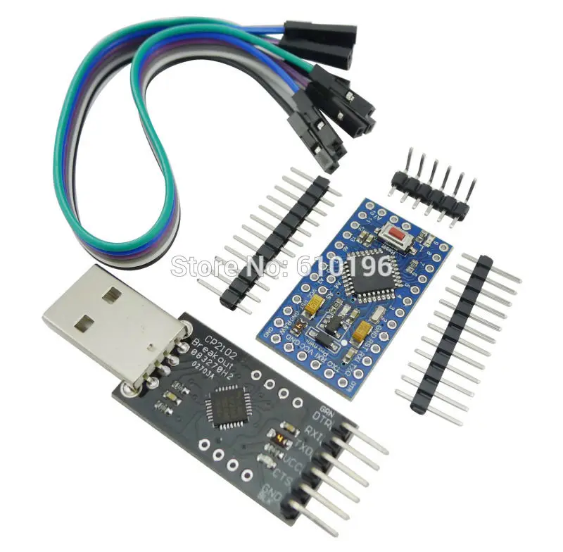 

CP2102 Module + Pro Mini Module Atmega328 3.3V 8M For Arduino Compatible With Nano