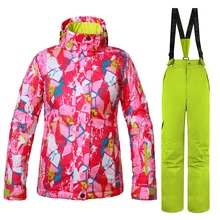 Лидер продаж; брендовый лыжный костюм для женщин; ветрозащитные водонепроницаемые теплые зимние куртки+ брюки; уличная спортивная зимняя куртка; одежда для катания на лыжах и сноуборде