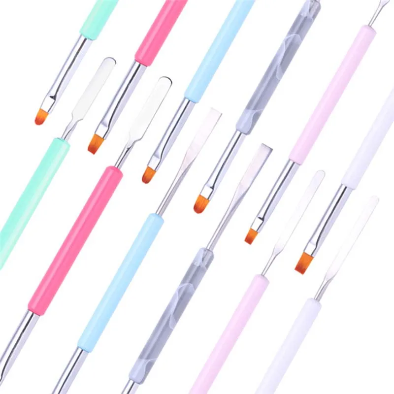 

Nail Drawing Brush UV Gel Powder Dust Cuticle Handle Double Head Nail Pen Manicure Nail Art Tool