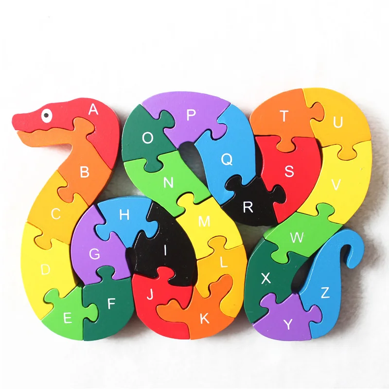 

30CM Wooden Puzzle Toy Jigsaw Wooden Toys For Kids Cartoon Animal Puzzles Intelligence Kids Children Educational Toy