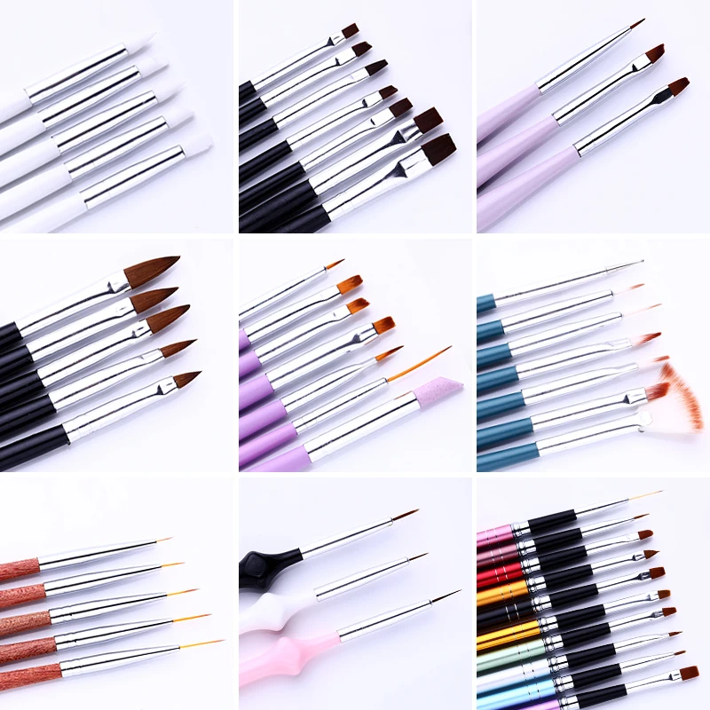 

Nail Brushes Set Painting Pen Drawing Gradient Nail Art Liner Brush Crystal Acrylic Nail Brush UV Gel Pen Dotting Pen Nail Tools