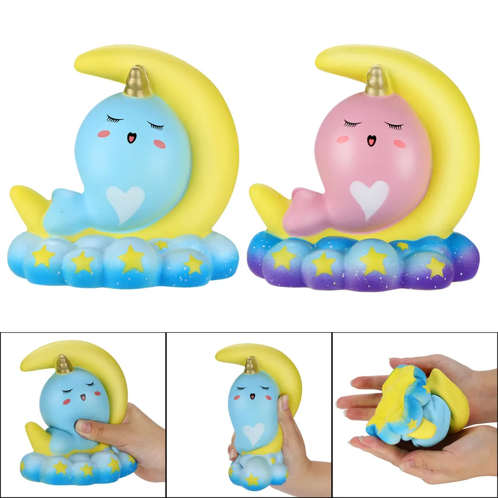 

NEW Squishies Narwhal Moon Slow Rising Fruits Scented Squeeze Stress Relief Toys games for kids antystresowe zabawki #L30