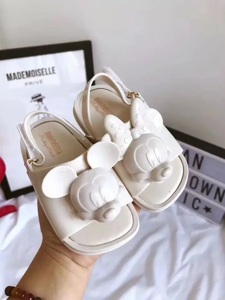 Mini Melissa/ г.; сандалии для мальчиков и девочек с изображением Микки Мауса; детские сандалии; детская обувь с изображением животных; милые сандалии Melissa - Цвет: Белый