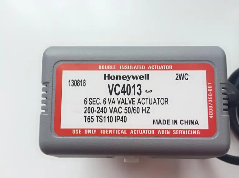 Двухсторонний шаровой клапан Honeywell, латунный с 1 метровым кабелем VC4013 DN20 16 бар 3/", электрический клапан с вентилятором AC220V