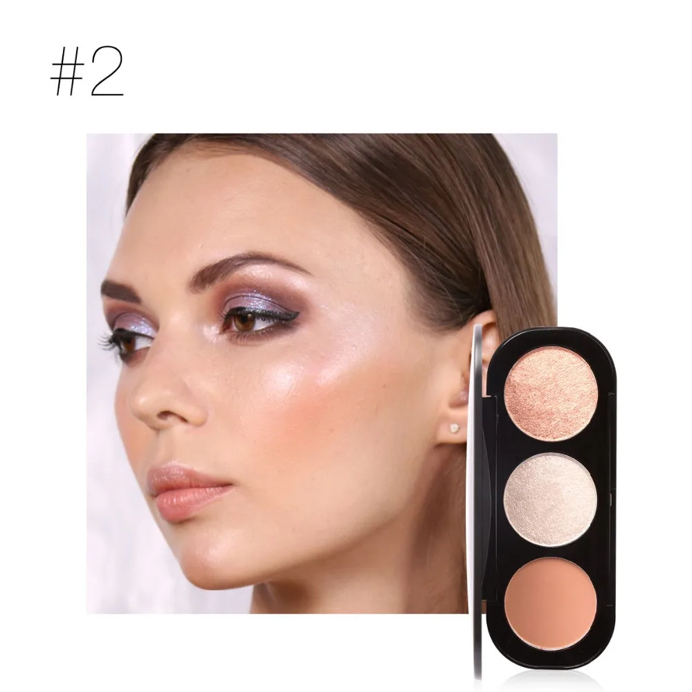 Focallure face makeup bronzer and highlighter powder 3 color shimmer powder pigment blush