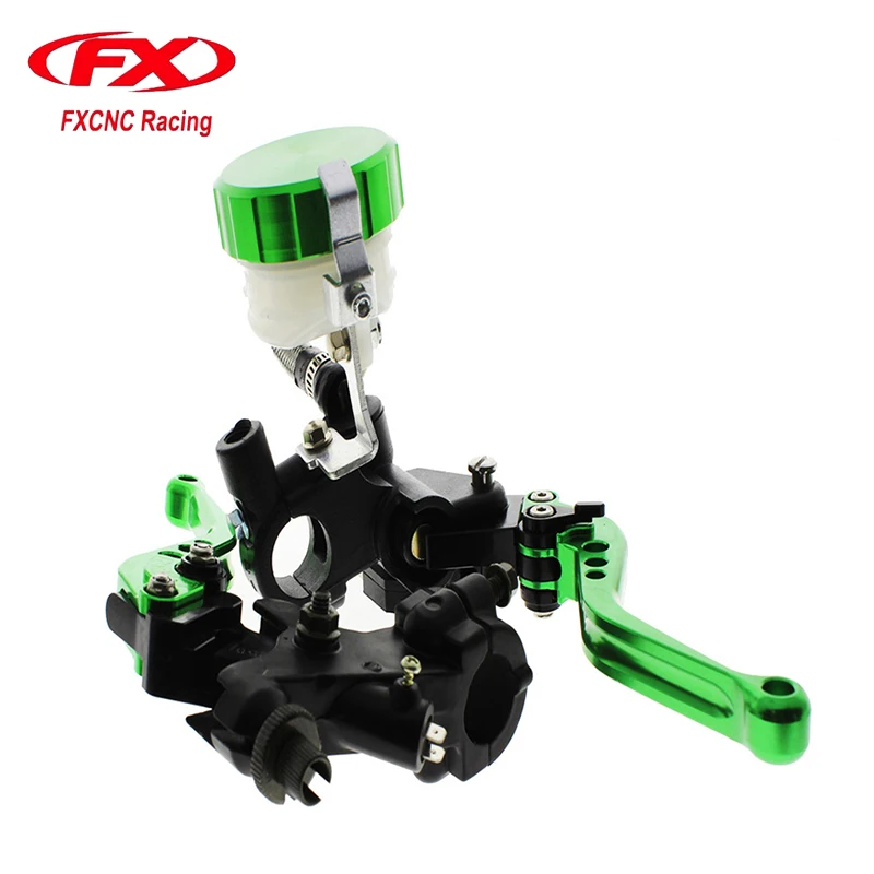 FXCNC Motorcycle Lever Universal Adjustable Hydraulic Brake Cable Motorcycle Clutch Levers Master Cylinder Reservoir Set