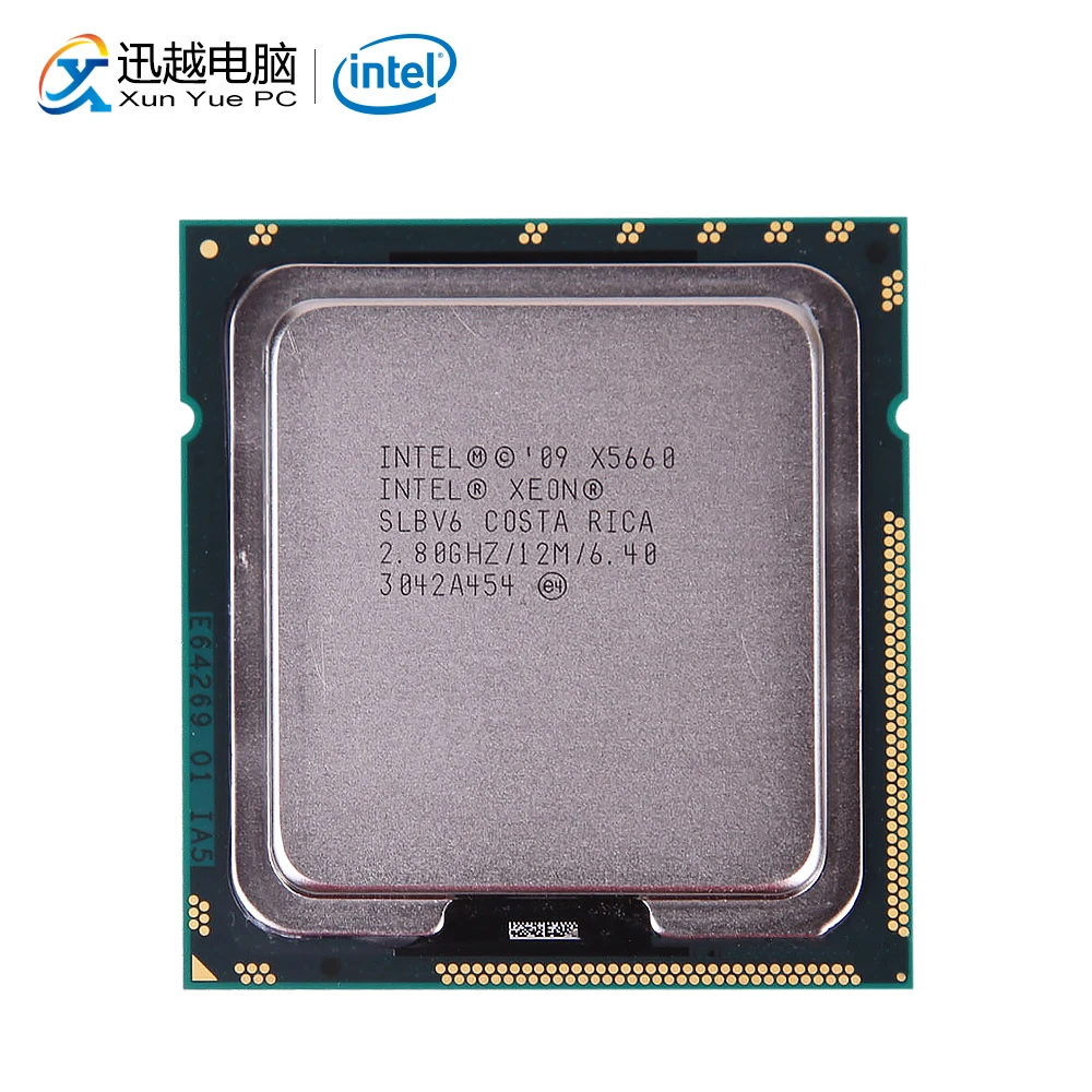 Intel Xeon X5660 настольный процессор шесть-Core 2,8 GHz L3 Кэш 12 МБ LGA 1366 SLBV6 5660 Server используется Процессор