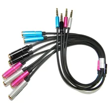 50pcs lot New Arrival 3 5mm 1 to 2 Dual Y Splitter Audio Cable Adapter Earphone Headphone Jack High Quality