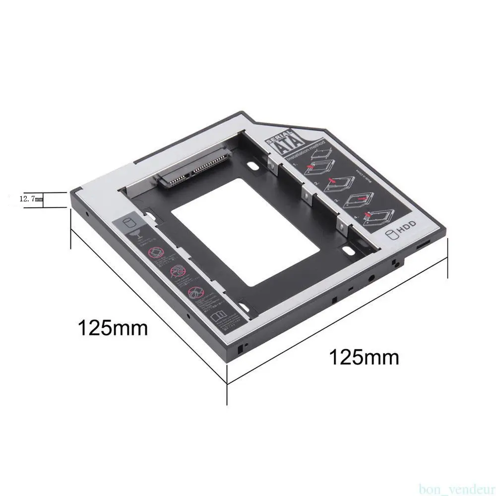 

12.7mm SATA HDD SSD Hard Drive Disk Caddy/Bracket for HP Compaq Presario CQ58-100 CQ58-200 CQ58-300 CQ58-bxx CQ58-d00 CQ61-200