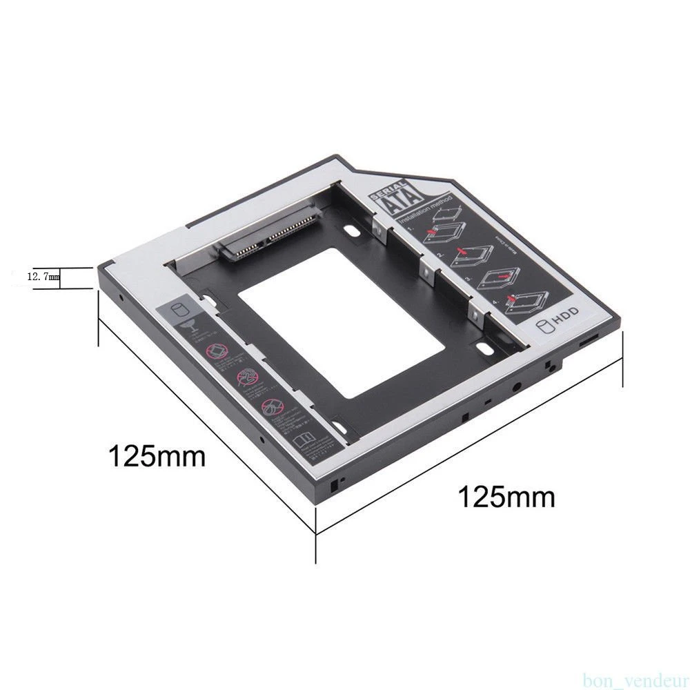12 7mm Sata Hdd Ssd Hard Drive Disk Caddy Bracket For Dell Inspiron 15r 7520 N5010 P10f 15r 5520 5525 Hdd Enclosure Aliexpress